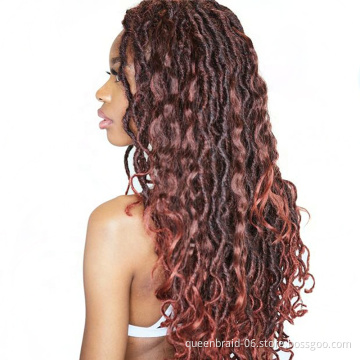 Mermaid Locs curly faux locs crochet hair 20 inch hair-extensions synthetic hair with 18 roots/pack ombre Pre Looped